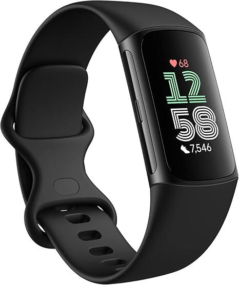 Charge 6 Fitness Tracker with Google Apps, Heart Rate on Exercise Equipment, 6-Months Premium Membership Included, GPS, Health Tools and More, Porcelain/Silver, One Size (S & L Bands Included)