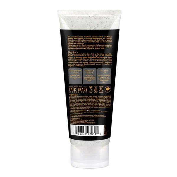 Facial Wash and Scrub African Black Soap for Blemish Prone Skin to Clarify Skin 4 Oz