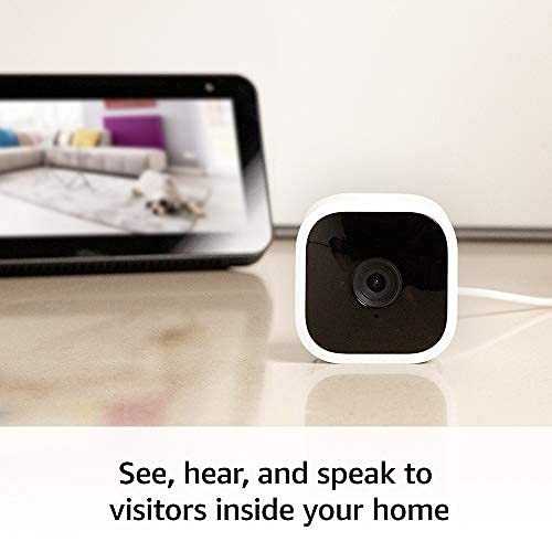 Blink Mini Compact Indoor Plug-In Smart Security Camera, 1080P HD Video, Night Vision, Motion Detection, Two-Way Audio, Works with Alexa – 1 Camera
