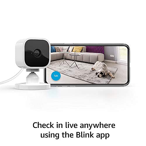 Blink Mini Compact Indoor Plug-In Smart Security Camera, 1080P HD Video, Night Vision, Motion Detection, Two-Way Audio, Works with Alexa – 1 Camera