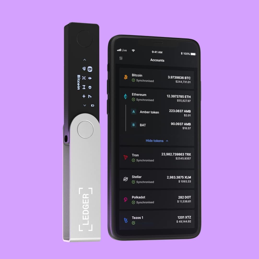 Nano X (Onyx Black) Crypto Hardware Wallet - Bluetooth - the Best Way to Securely Buy, Manage and Grow All Your Digital Assets