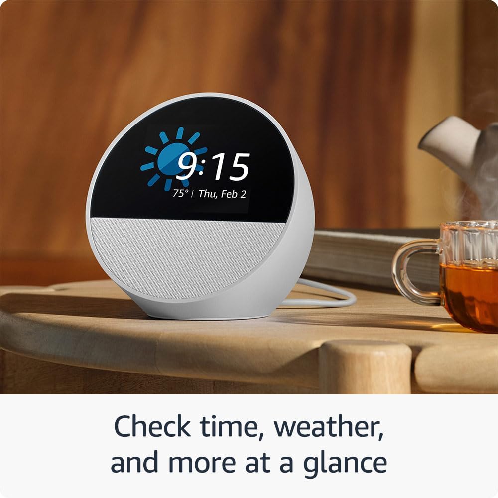Echo Spot (Newest Model) Great for Nightstands, Offices & Kitchens - Smart Alarm Clock with Alexa