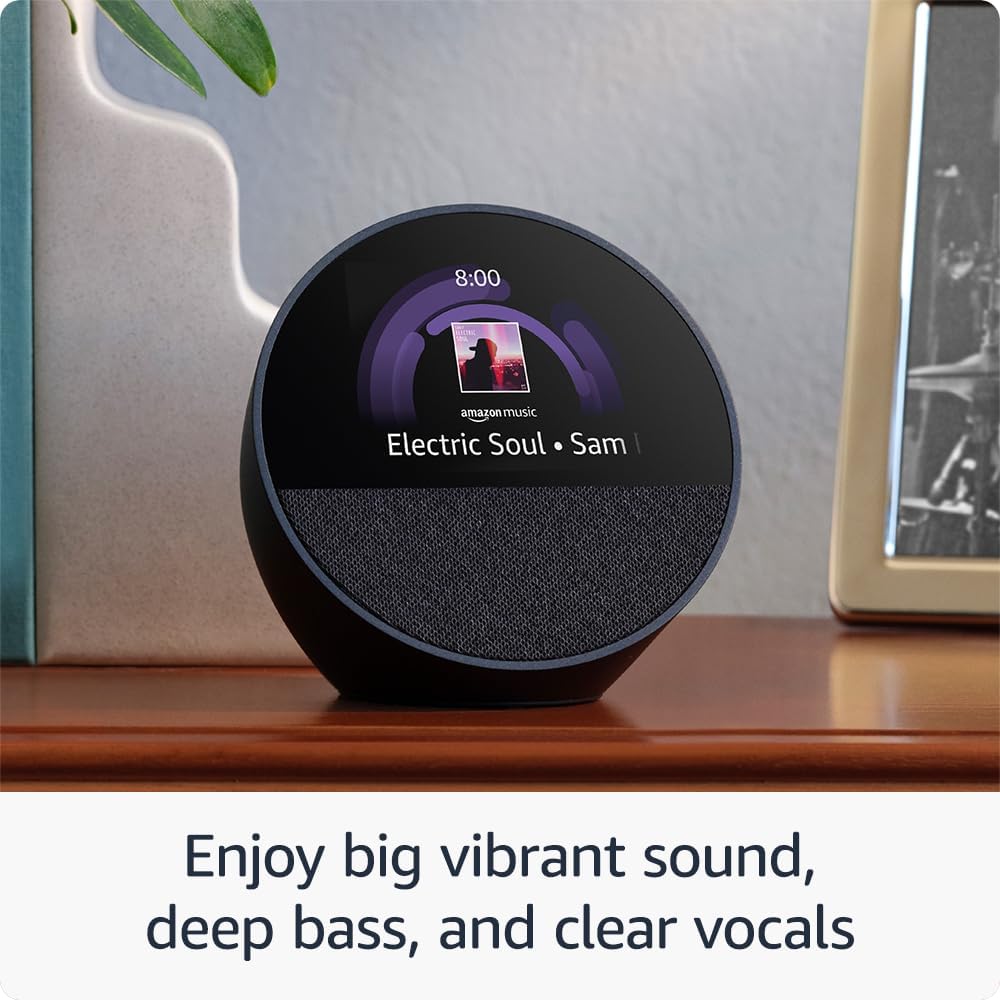 Echo Spot (Newest Model) Great for Nightstands, Offices & Kitchens - Smart Alarm Clock with Alexa