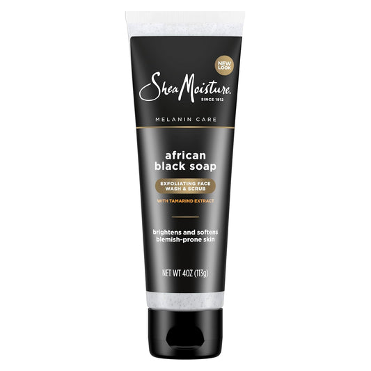Facial Wash and Scrub African Black Soap for Blemish Prone Skin to Clarify Skin 4 Oz