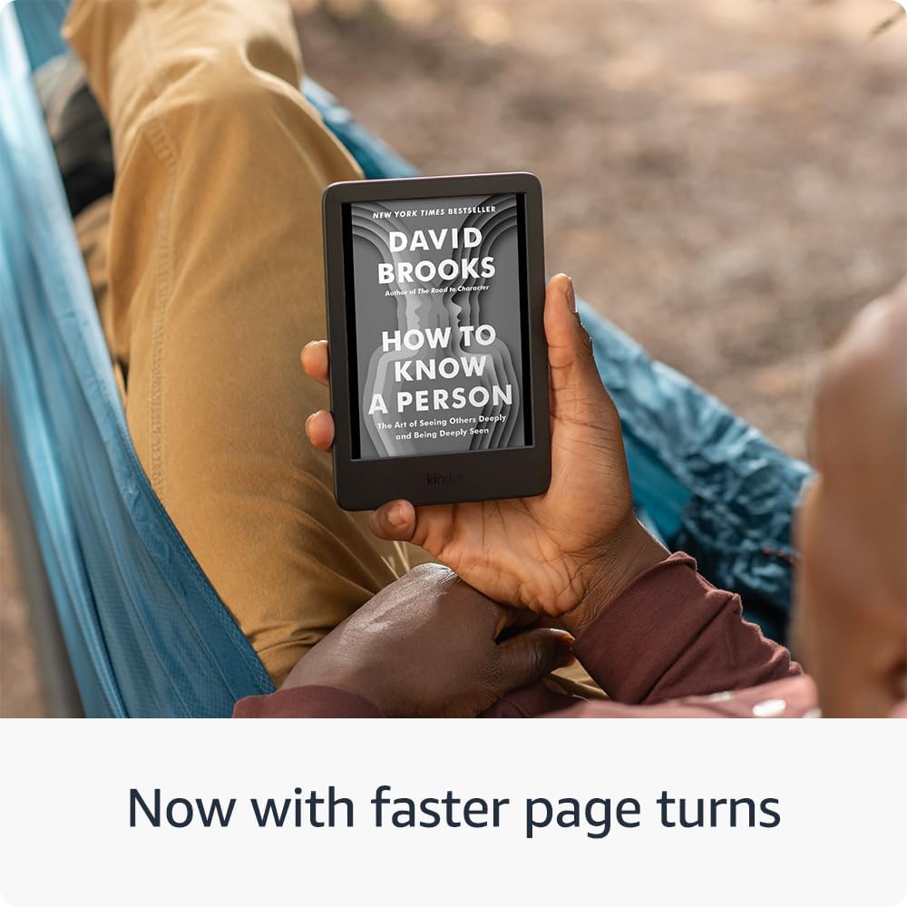 Kindle (16 GB) - Lightest & Most Compact Kindle, 6" Glare Free Display, Faster Page Turns, Adjustable Front Light & Long Battery Life