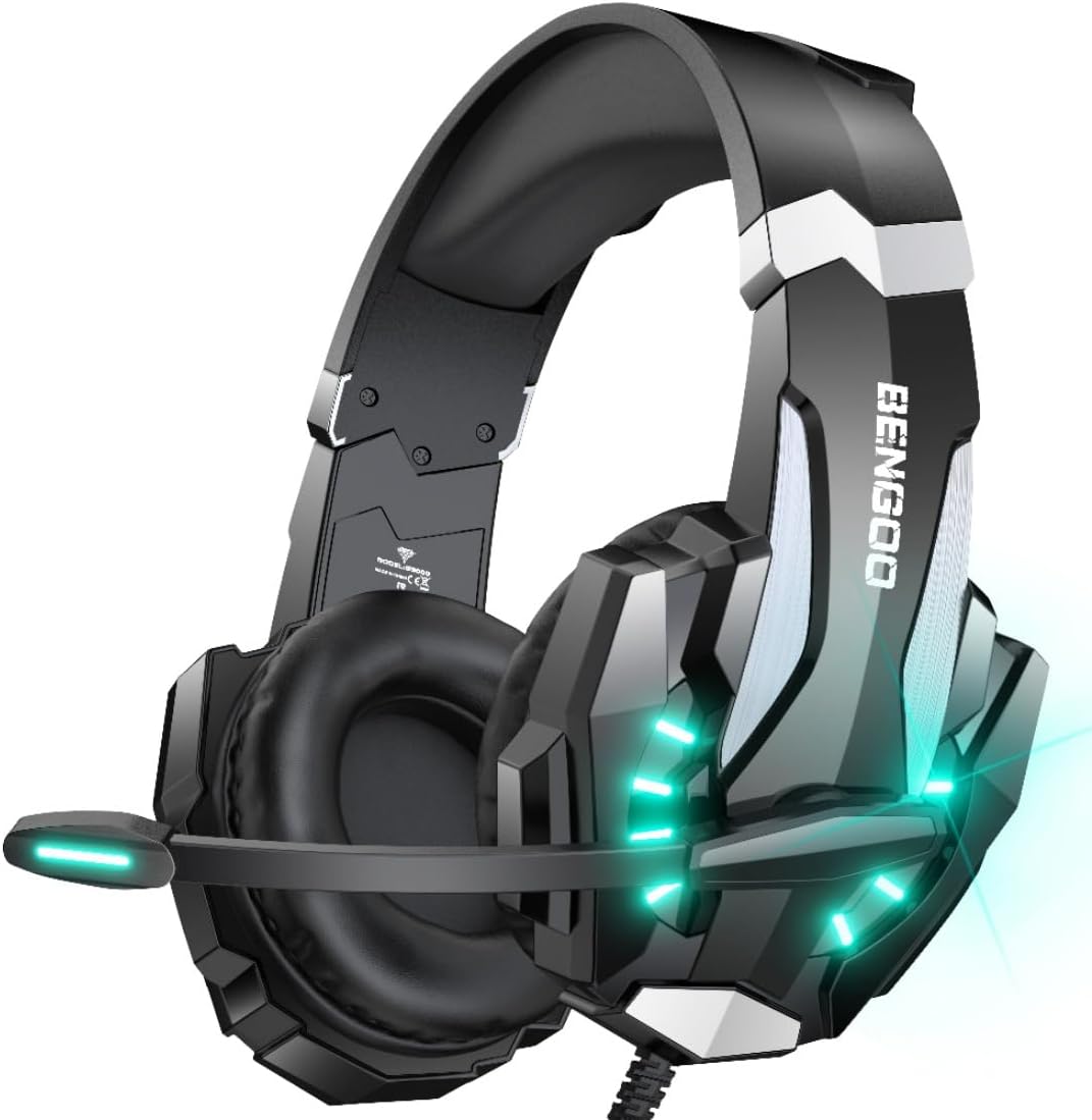 BENGOO G9000 Stereo Gaming Headset for PS4, PS5, PC, Xbox - Noise Cancelling - 7.1 Surround Sound