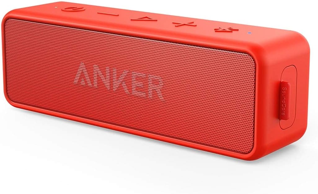 Anker Soundcore 2 Portable Bluetooth Speaker with Stereo Sound, IPX7 Waterproof, 24-Hour Playtime