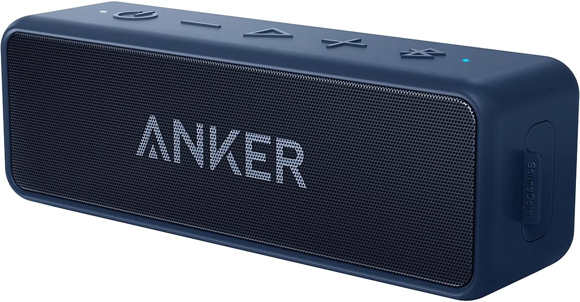 Anker Soundcore 2 Portable Bluetooth Speaker with Stereo Sound, IPX7 Waterproof, 24-Hour Playtime
