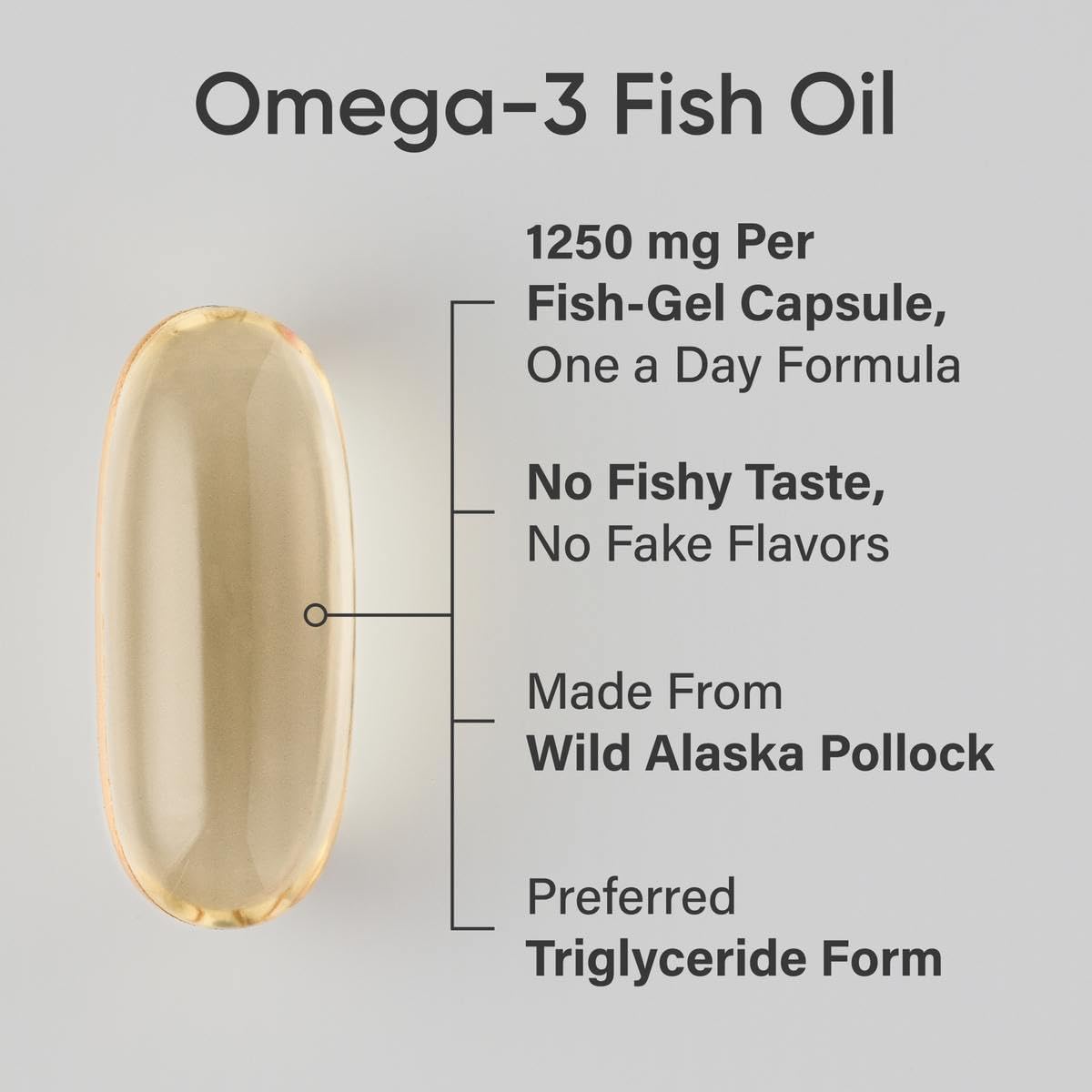 Sports Research Triple Strength Omega 3 Fish Oil - Burpless Fish Oil Supplement w/Epa & DHA Fatty Acids, Single-Source Wild Alaskan Pollock