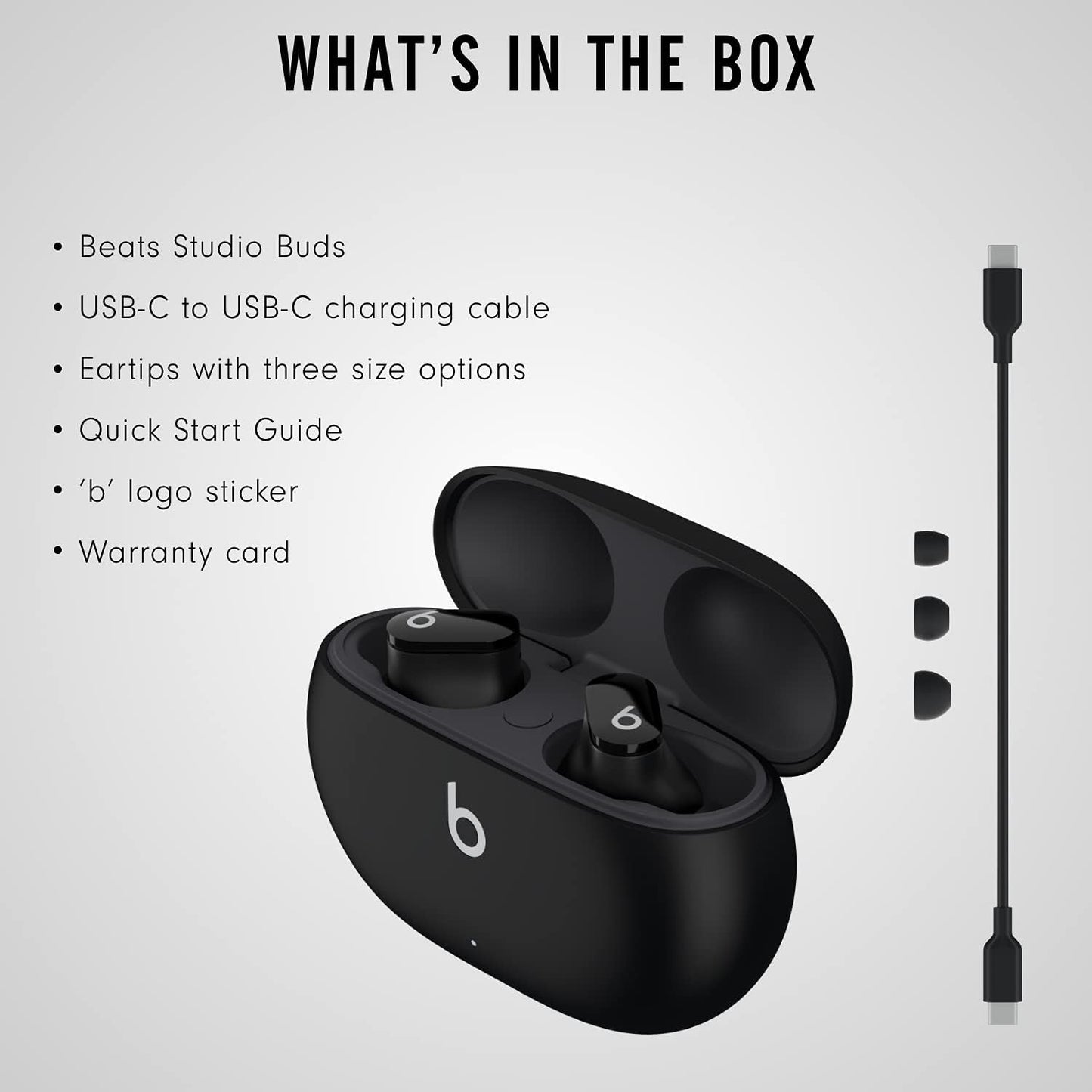 Beats Studio Buds - True Wireless Noise Cancelling Earbuds - Compatible with Apple & Android - Built-In Microphone - IPX4 Rating - Sweat Resistant