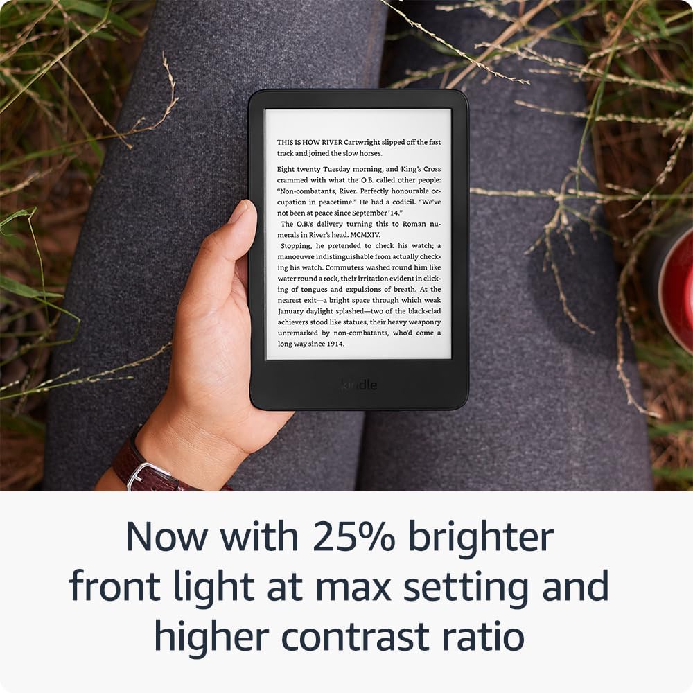 Kindle (16 GB) - Lightest & Most Compact Kindle, 6" Glare Free Display, Faster Page Turns, Adjustable Front Light & Long Battery Life