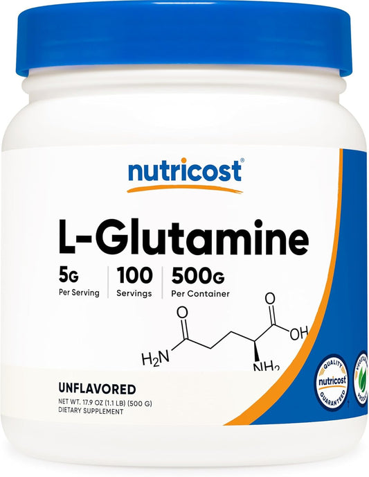 Nutricost L-Glutamine Powder - Unflavored - Gluten Free & Non-GMO - 100 Servings