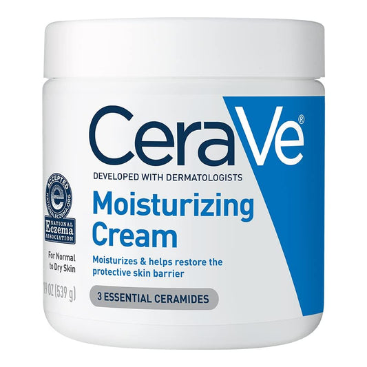 CeraVe Moisturizing Cream, Body & Face Moisturizer for Dry Skin with Hyaluronic Acid and Ceramides, Daily Moisturizer, Oil-Free, Fragrance Free, Non-Comedogenic