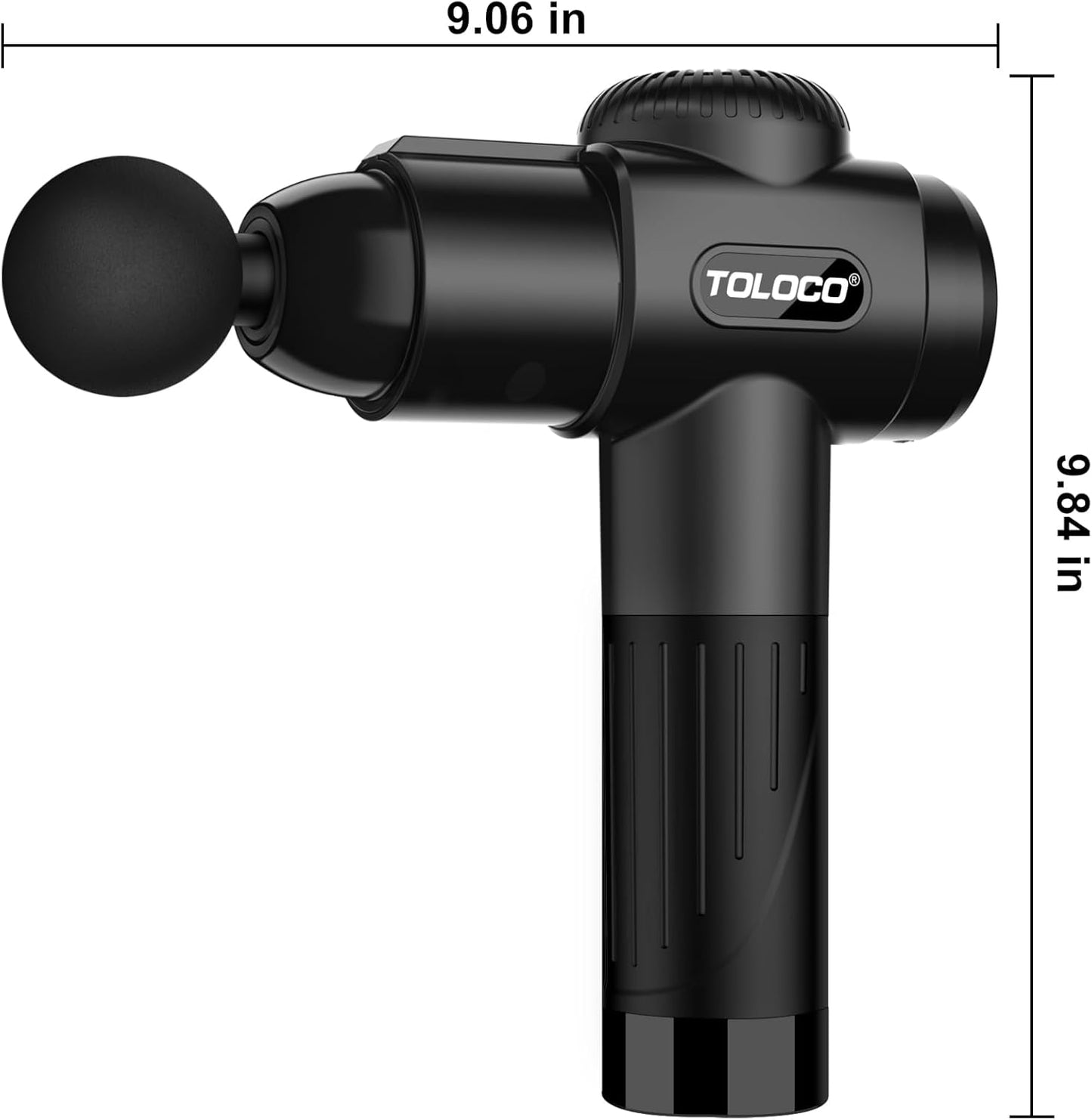 TOLOCO Massage Gun, Deep Tissue Back Massage for Athletes for Pain Relief, Percussion Massager with 10 Massages Heads & Silent Brushless Motor, Black