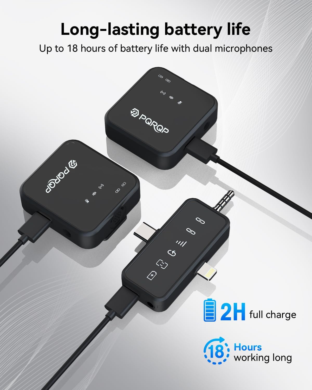 3 in 1 Microphone for Iphone/Android/Camera, Wireless Lavalier Microphone, 328Ft Transmission, 18H Battery Life, Mini Microphone for Record Interview, Vlogs, Youtube, Tiktok