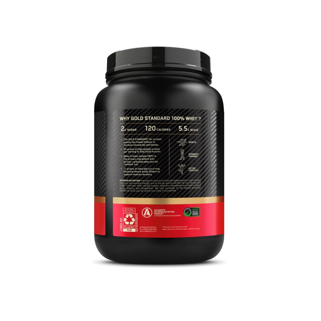 Whey Gold Standard 100% Whey Protein Powder, Strawberries & Cream, 1.5 Lb, 22 Servings