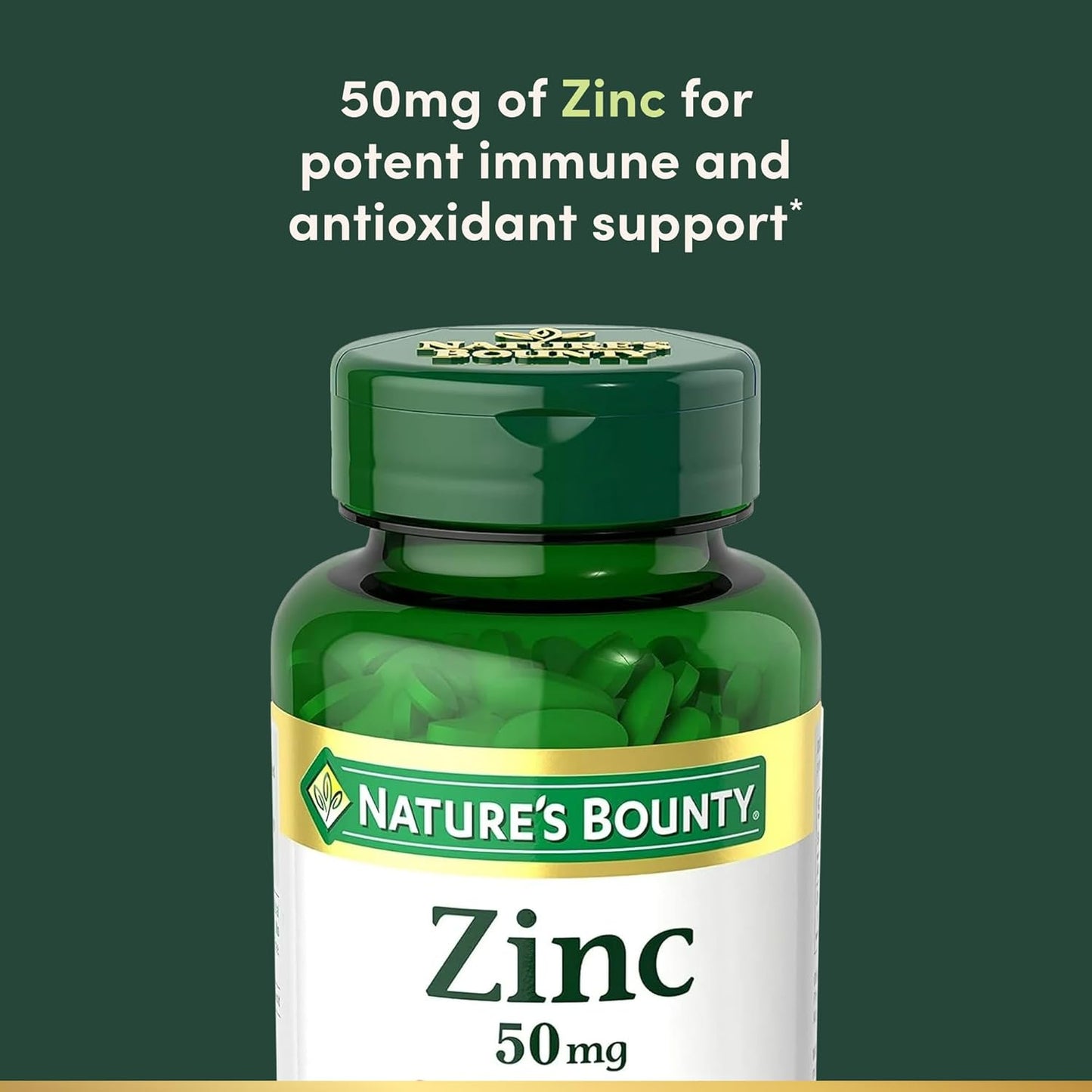 Nature's Bounty Zinc 50Mg, Immune Support & Antioxidant Supplement, Promotes Skin Health
