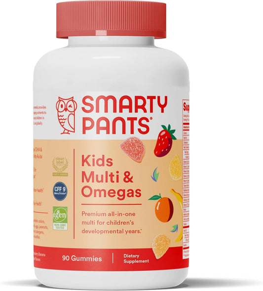 Kids Multivitamin Gummies: Omega 3 Fish Oil (EPA/DHA), Vitamin D3, C, Vitamin B12, B6, A, K & Zinc for Immune Support, Biotin, Gluten Free