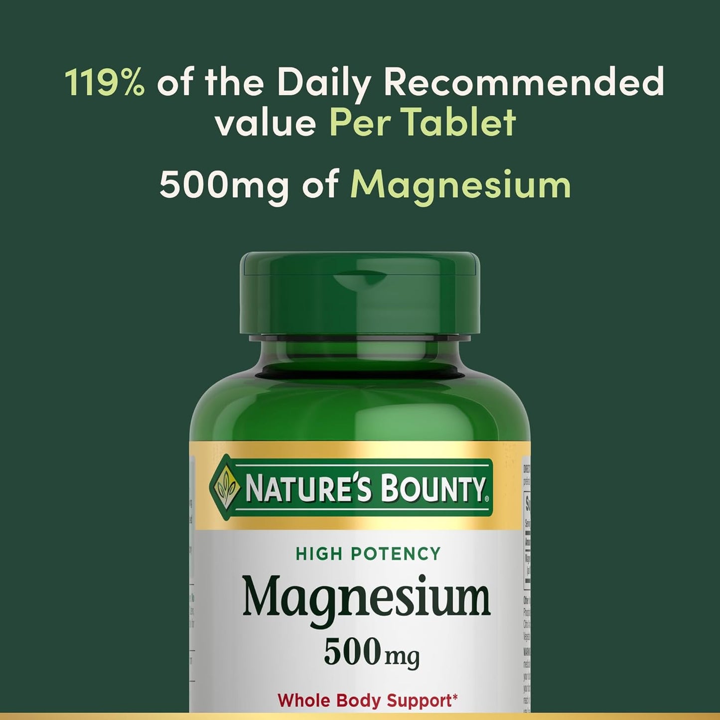 Nature's Bounty Magnesium, Bone & Muscle Health, Whole Body Support, 500 Mg
