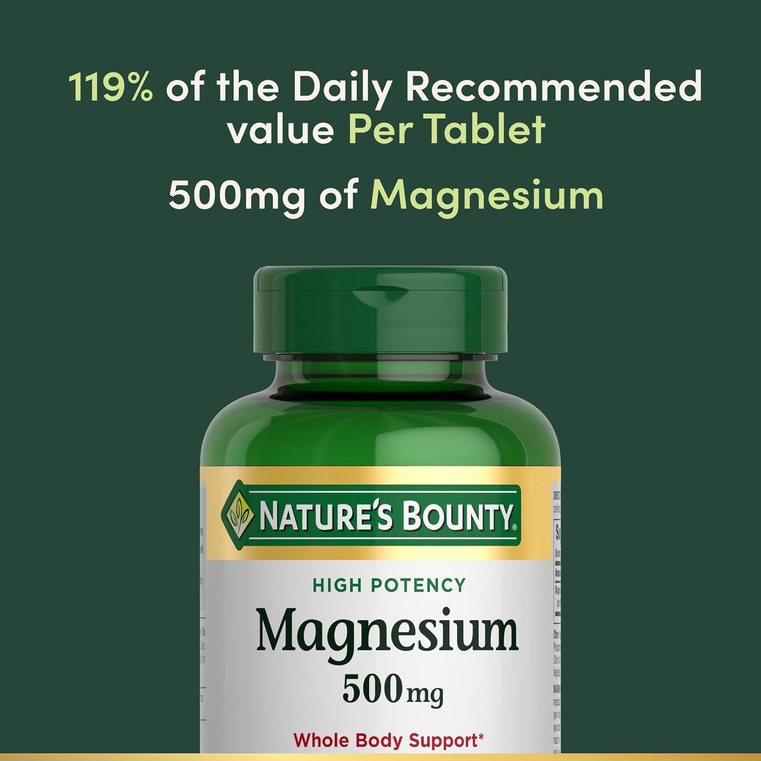 Nature's Bounty Magnesium, Bone & Muscle Health, Whole Body Support, 500 Mg