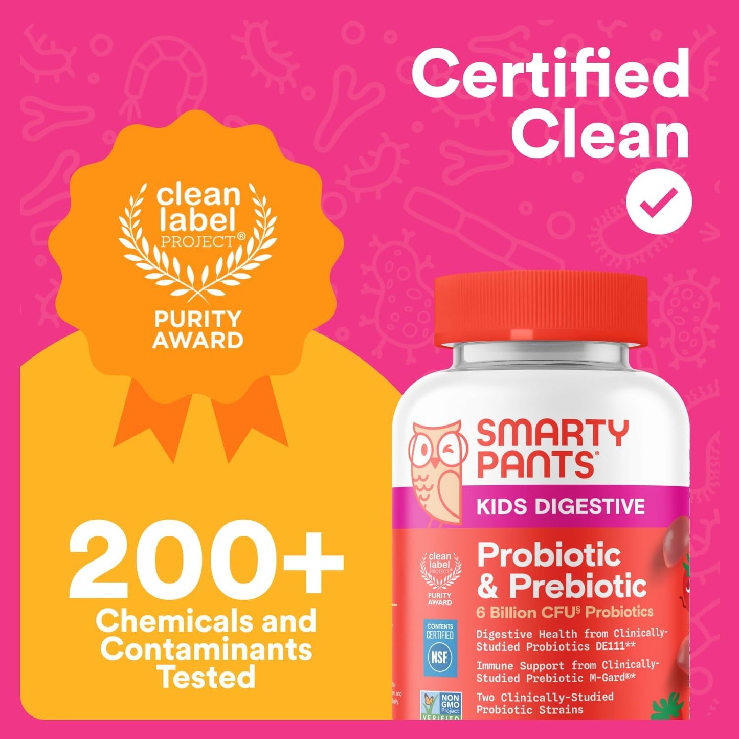 Smarty Pants Kids Probiotic & Prebiotic Gummies for Digestive Health - Clinically Studied Prebiotic for Immune Support - Ages 3+