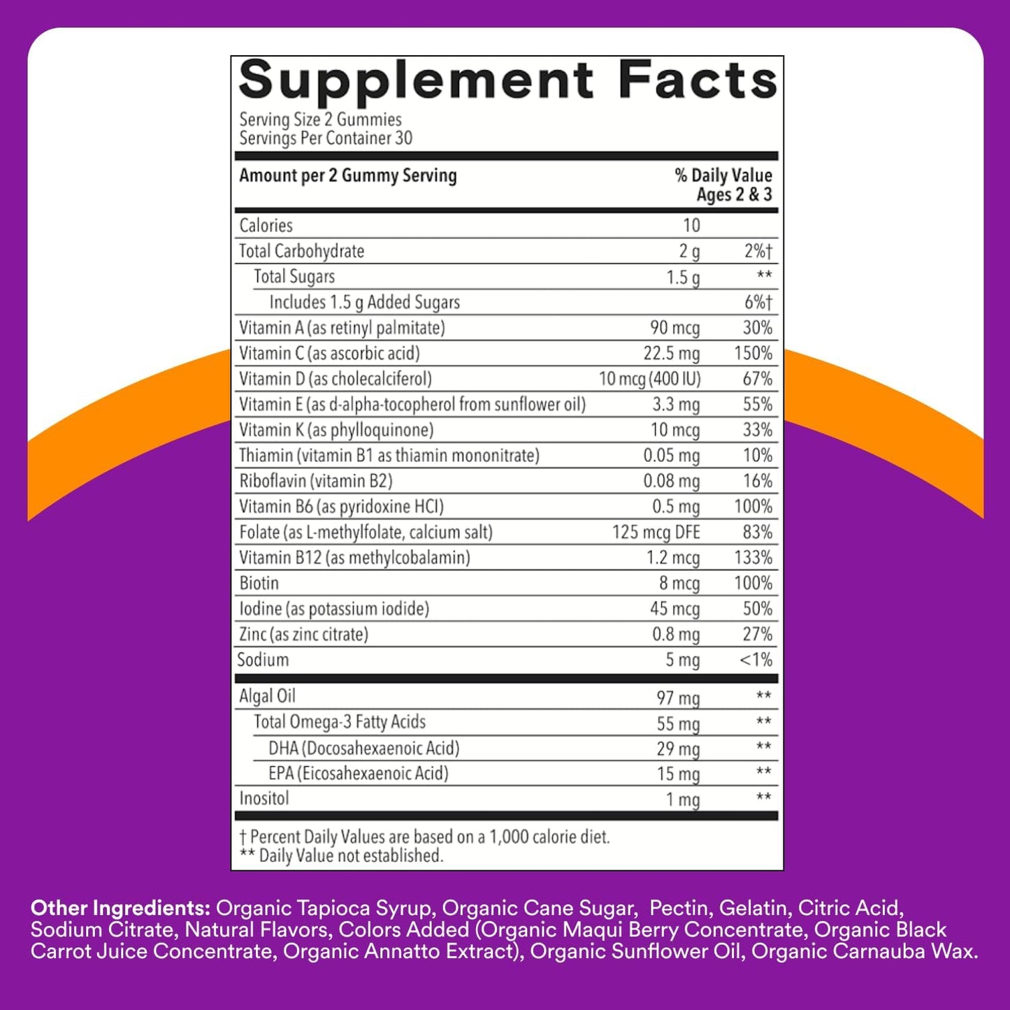 Smarty Pants Toddlers Plus Multivitamin Gummies - Omega 3 (DHA/EPA) - Vitamins D3, C, Vitamin B12, B6, A, K & Zinc - Biotin - Gluten Free - Ages 2-3
