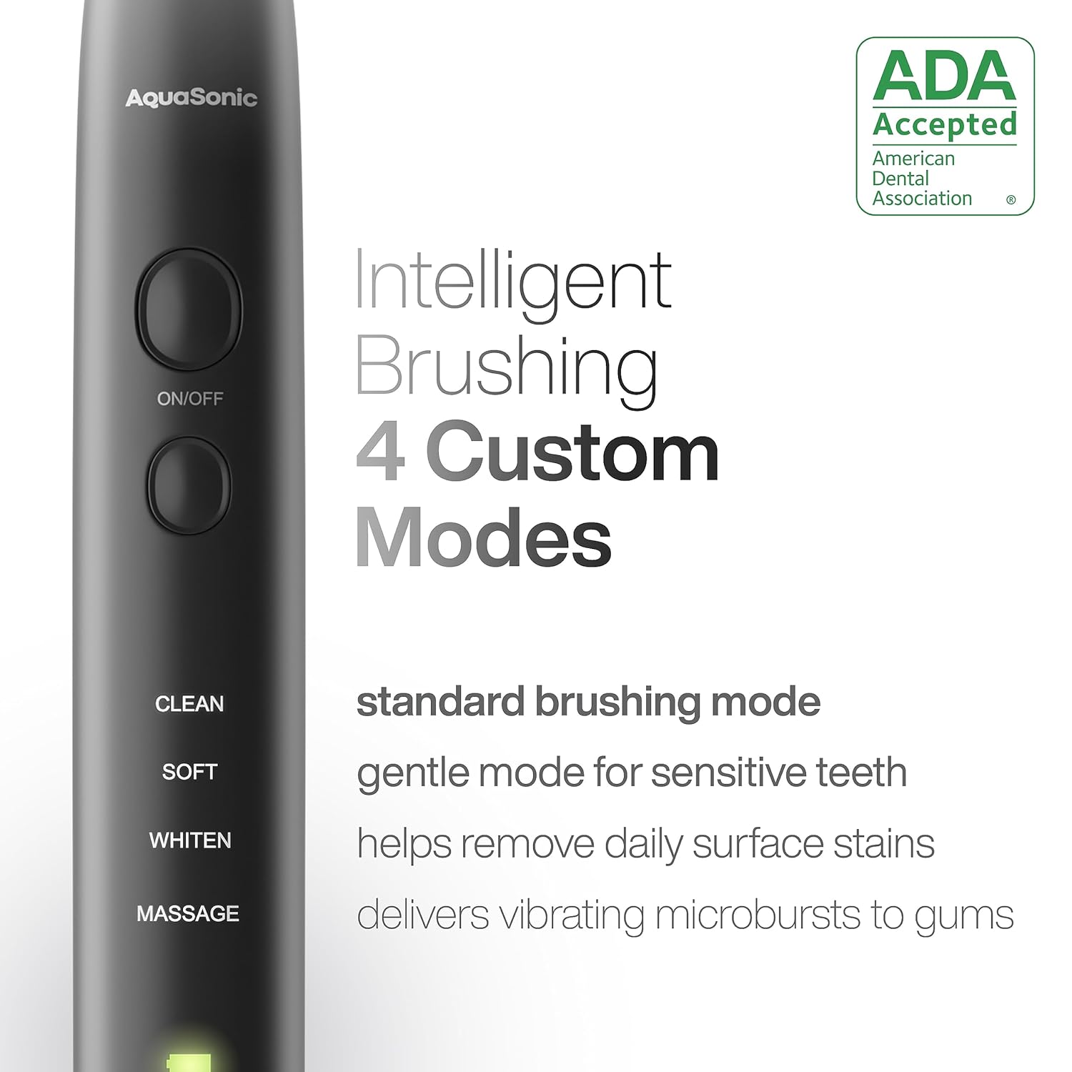Black Series Ultra Whitening Toothbrush – ADA Accepted Electric Toothbrush- 8 Brush Heads & Travel Case – 40,000 VPM Electric Motor & Wireless Charging - 4 Modes W Smart Timer