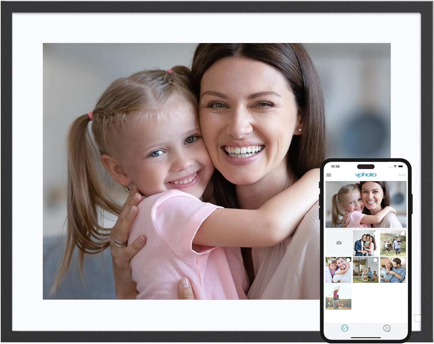 Dragon Touch 10.1'' WIFI Digital Picture Frame - 1280 HD IPS Touch Screen Digital Photo Frame Display, Auto-Rotate, Share Photos/Videos Instantly