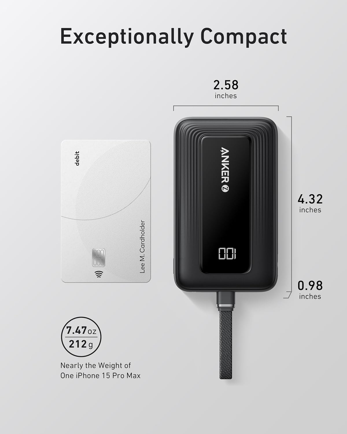 Portable Charger, 10,000Mah 30W Power Bank, USB-C in and Out Fast Charging Battery Pack, Travel Essential for Iphone, Ipad, Macbook, Android