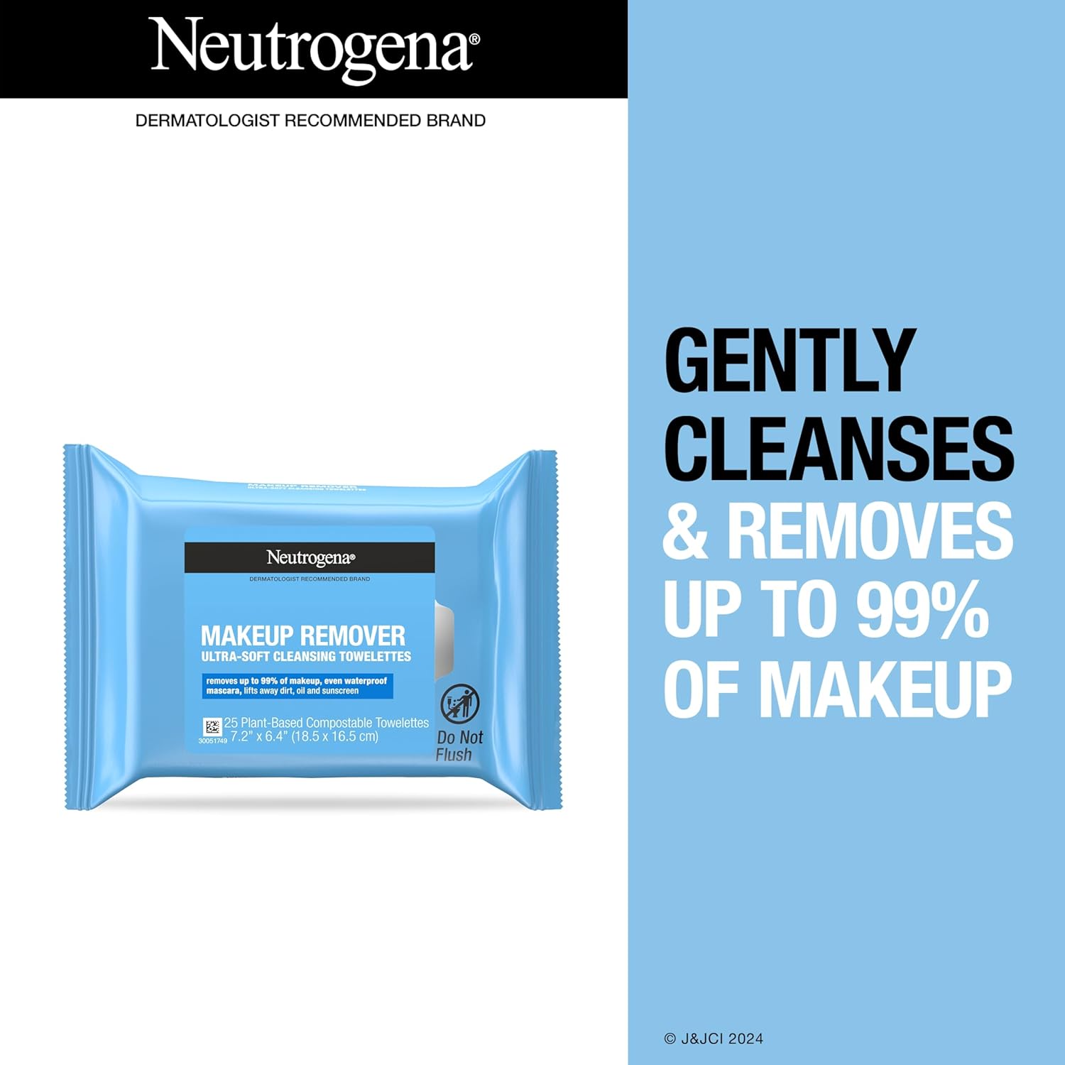 Neutrogena Makeup Remover Wipes, Daily Facial Cleanser Towelettes, Remove Oil & Makeup, Alcohol-Free Makeup Wipes