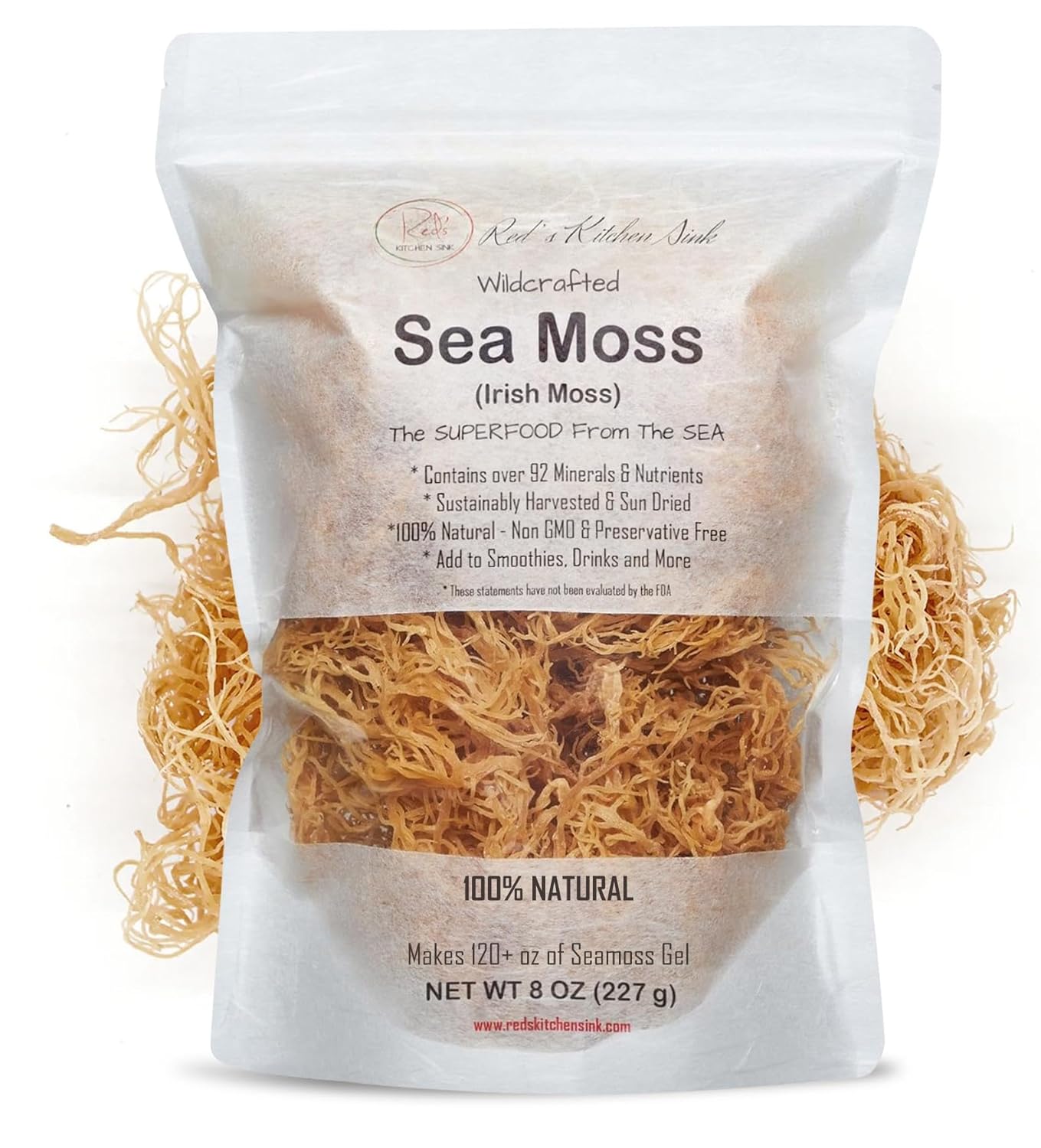 Sea Moss | Irish Sea Moss | Wildcrafted - 100% Natural, Makes 120 OZ of Seamoss Gel, from St. Lucia | Dr. Sebi