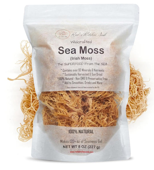 Sea Moss | Irish Sea Moss | Wildcrafted - 100% Natural, Makes 120 OZ of Seamoss Gel, from St. Lucia | Dr. Sebi