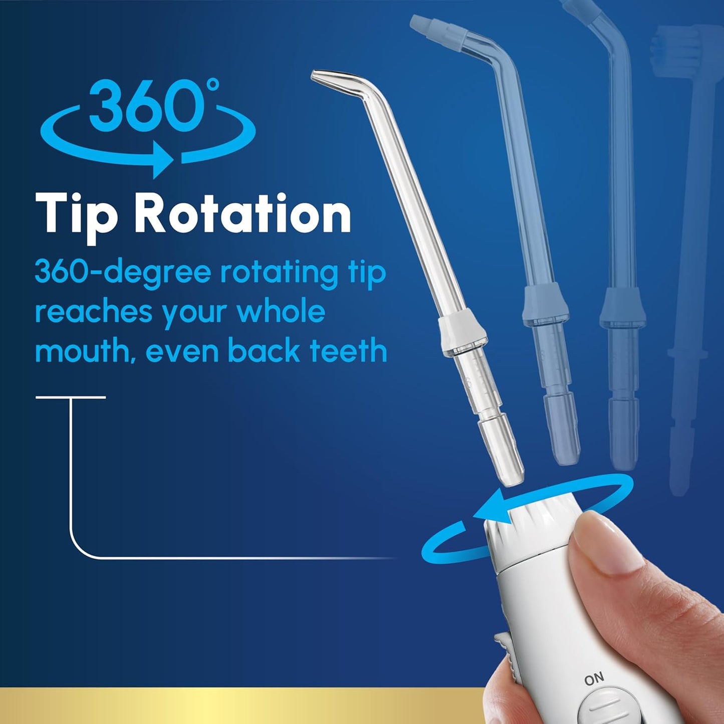 Aquarius Water Flosser Professional for Teeth, Gums, Braces, Dental Care, Electric Power with 10 Settings, 7 Tips for Multiple Users and Needs, ADA Accepted, White WP-660, Packaging May Vary