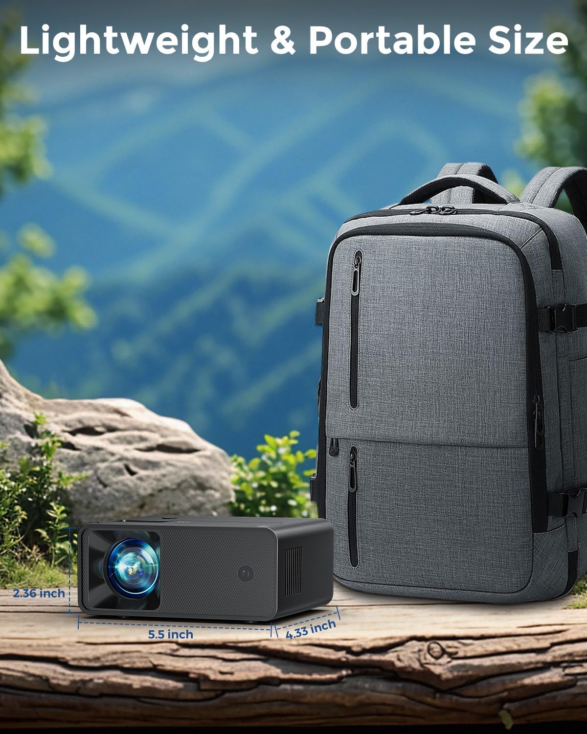 CiBest Portable Mini Projector - 2025 Upgraded - Full HD 1080P Display - Compatible with iOS, Android, Windows, USB, & HDMI CiBest