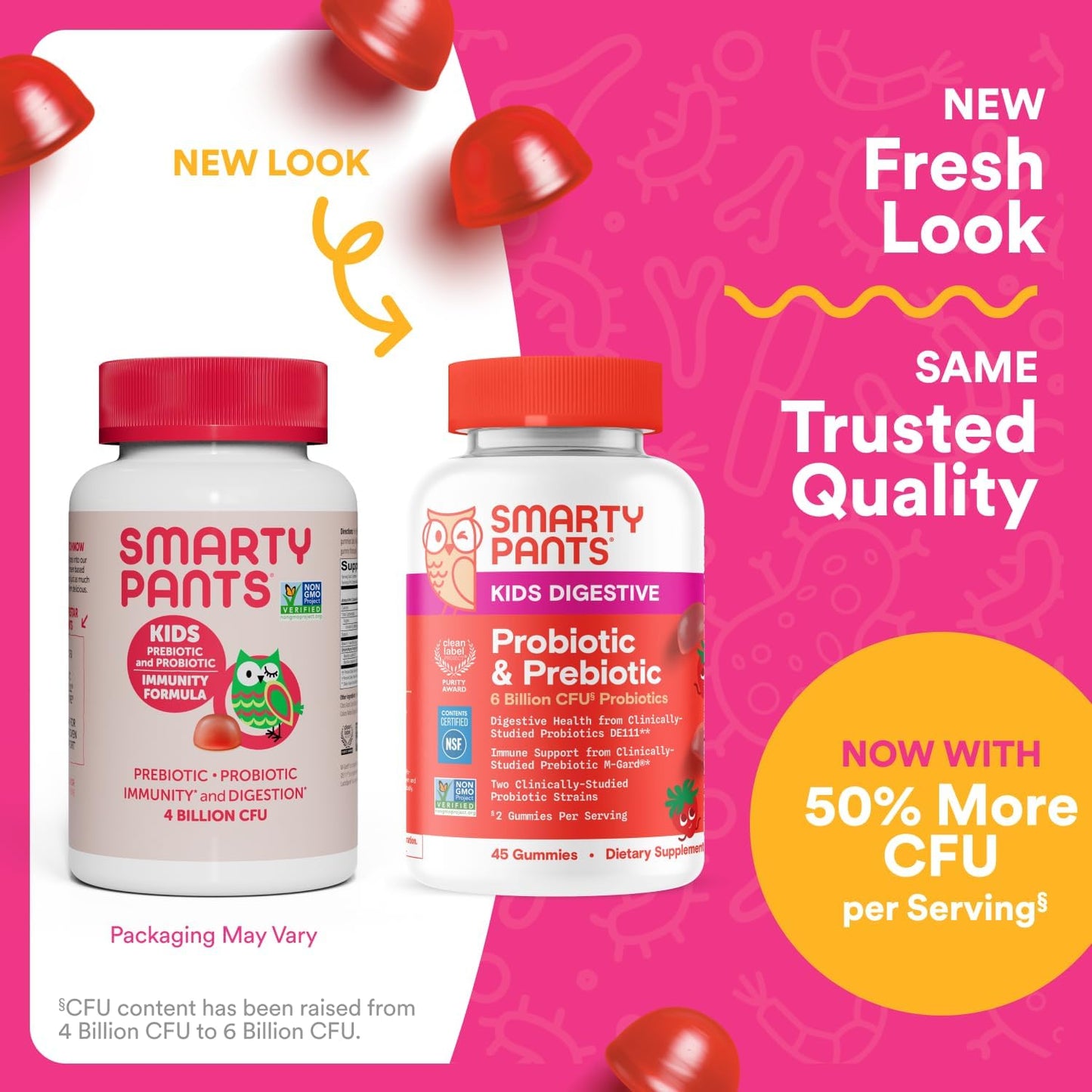 Smarty Pants Kids Probiotic & Prebiotic Gummies for Digestive Health - Clinically Studied Prebiotic for Immune Support - Ages 3+