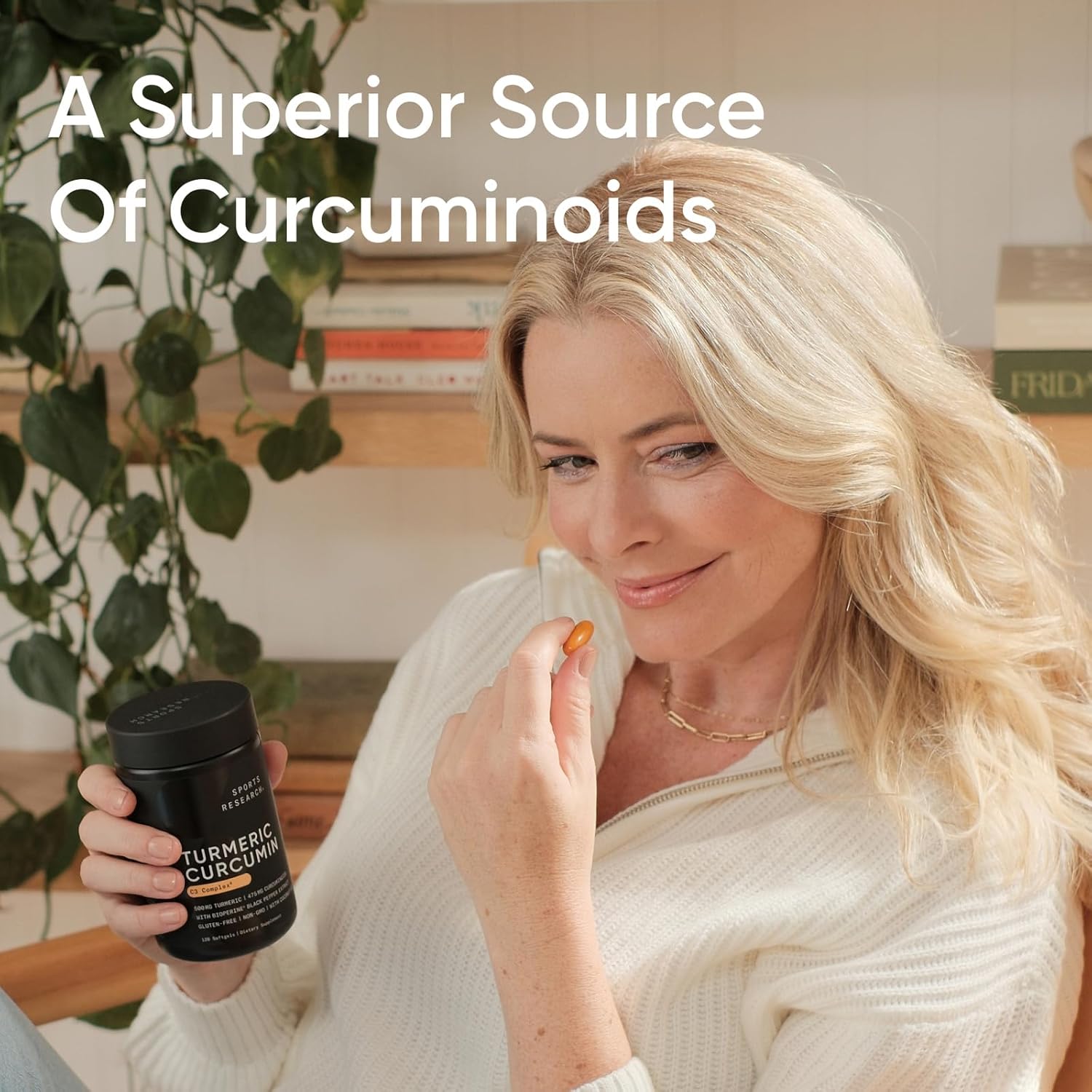 Sports Research Turmeric Curcumin C3 Complex - Bioperine Black Pepper Extract & Organic Coconut Oil, Standardized 95% Curcuminoids - Non-GMO Verified & Gluten Free