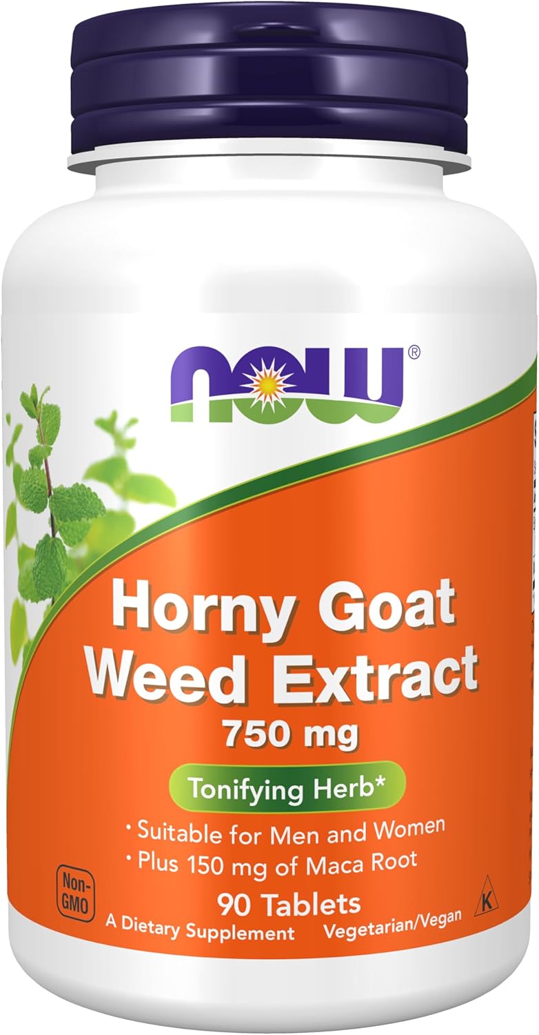 Supplements, Horny Goat Weed Extract 750 Mg plus 150 Mg of Maca Root, Tonifying Herb*, 90 Tablets, for Sexual Health