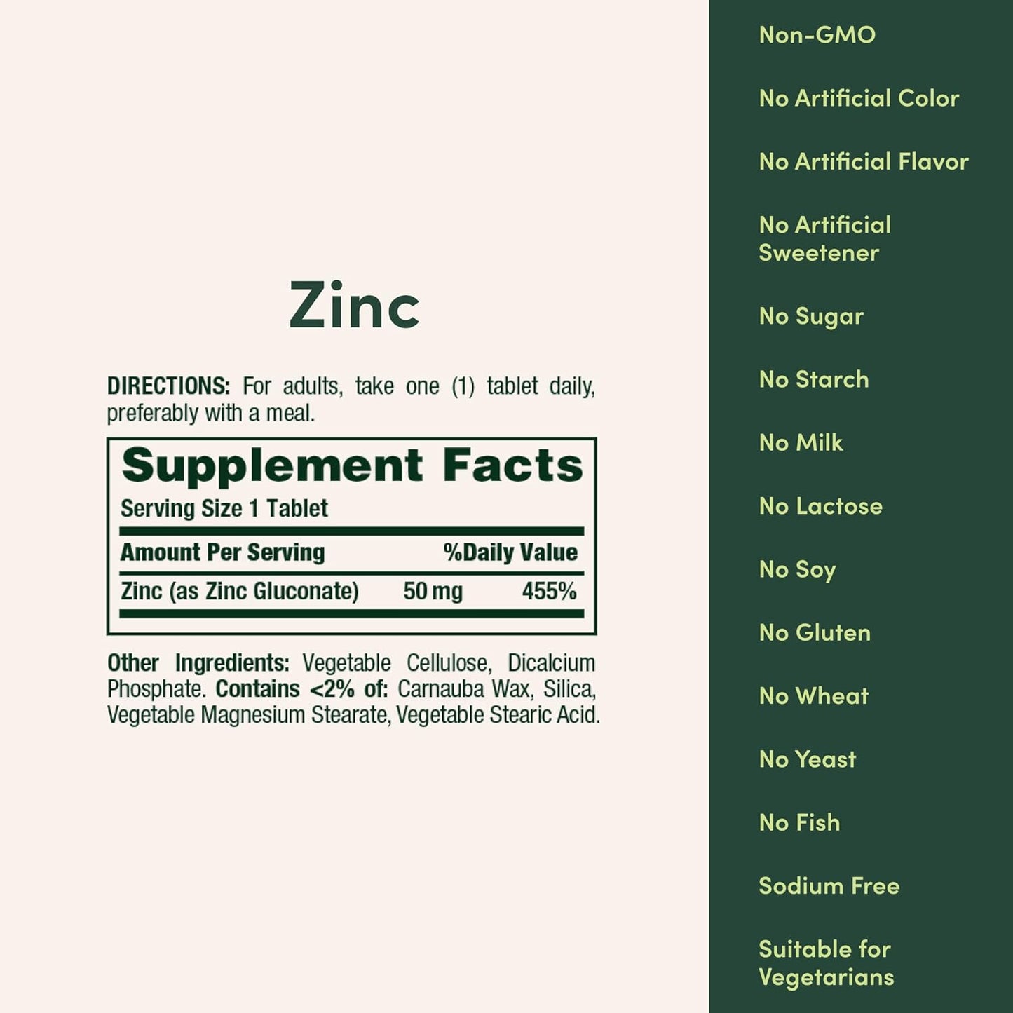 Nature's Bounty Zinc 50Mg, Immune Support & Antioxidant Supplement, Promotes Skin Health