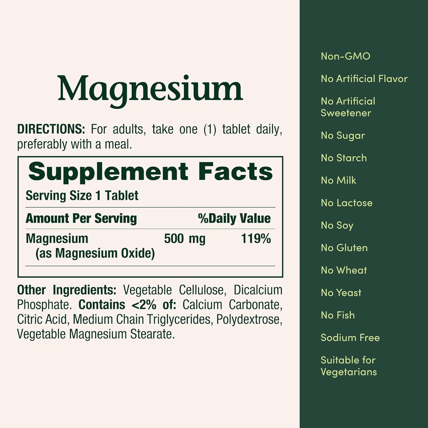 Nature's Bounty Magnesium, Bone & Muscle Health, Whole Body Support, 500 Mg