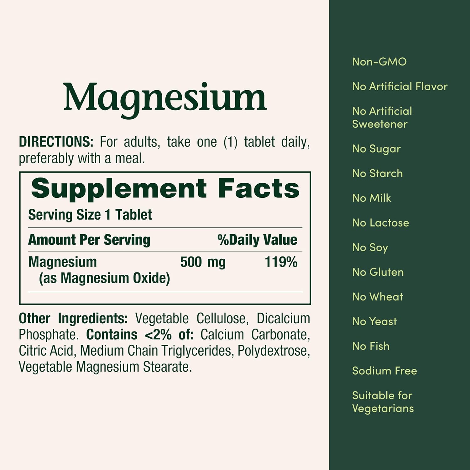 Nature's Bounty Magnesium, Bone & Muscle Health, Whole Body Support, 500 Mg