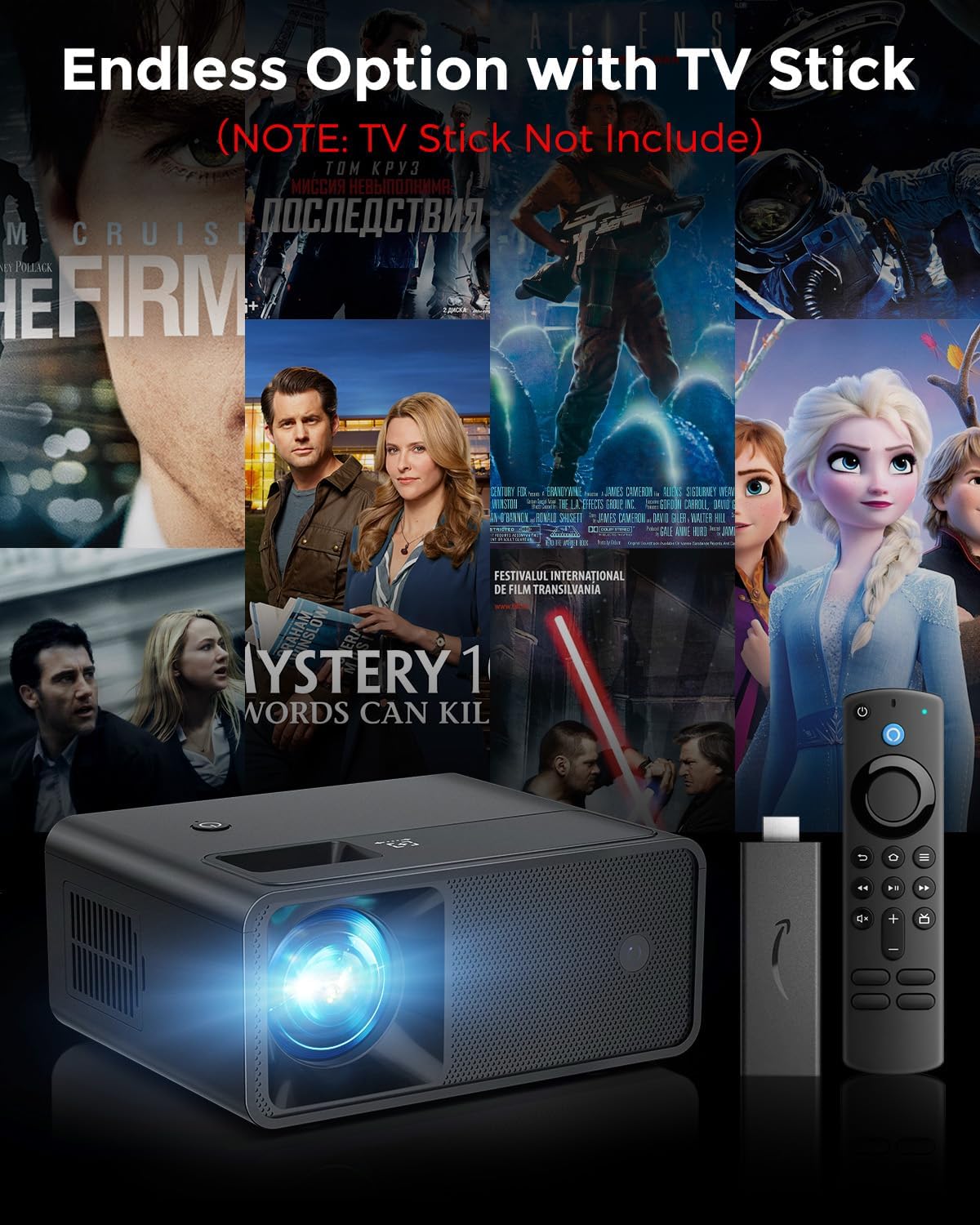 CiBest Portable Mini Projector - 2025 Upgraded - Full HD 1080P Display - Compatible with iOS, Android, Windows, USB, & HDMI CiBest