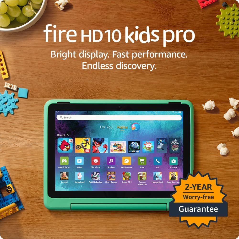 Fire HD 10 Kids Pro Tablet (Newest Model) Ages 6-12. Bright 10.1" HD Screen, Includes Ad-Free Content, Robust Parental Controls, 13-Hr Battery and Slim Case for Older Kids, 32 GB, Nebula