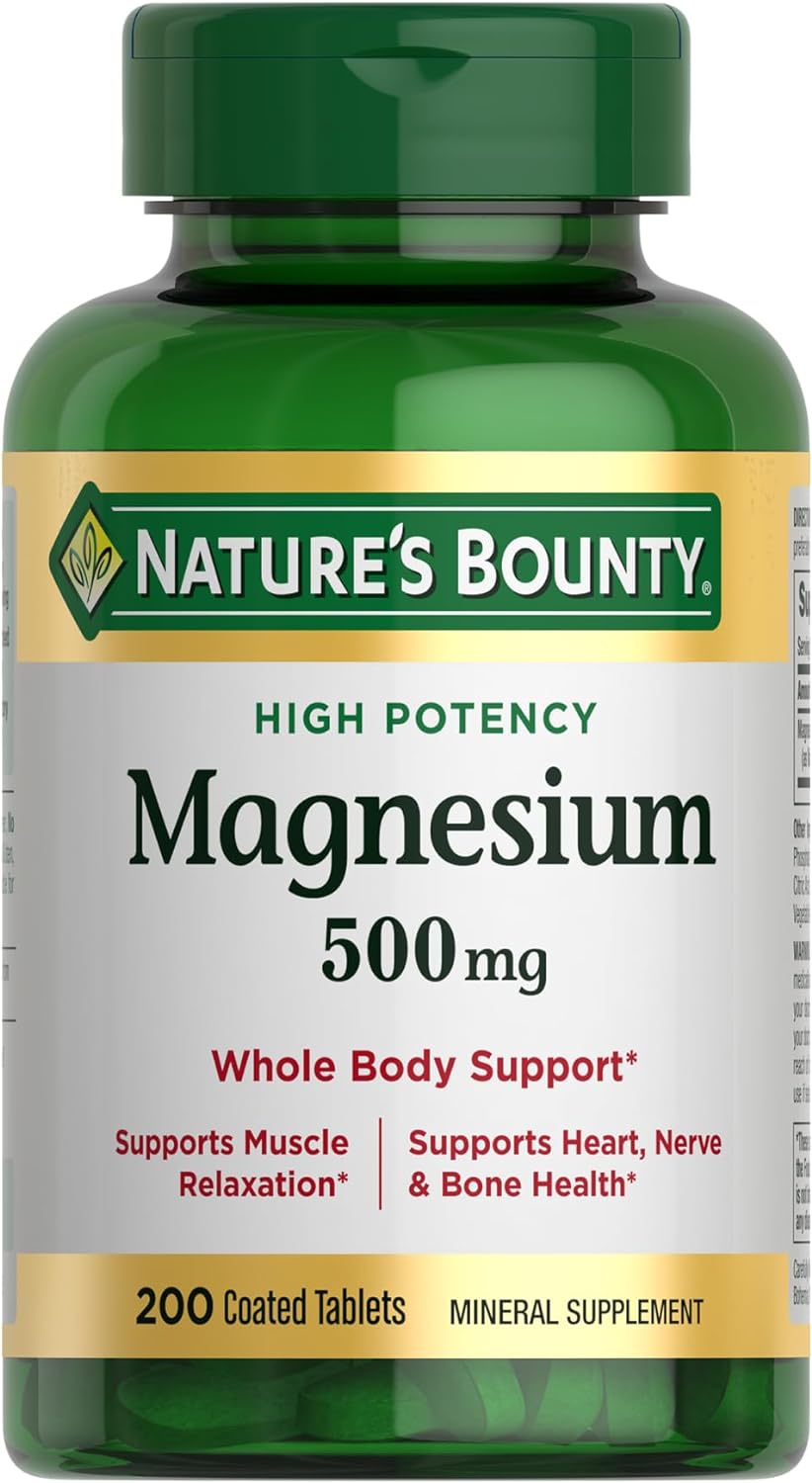 Nature's Bounty Magnesium, Bone & Muscle Health, Whole Body Support, 500 Mg