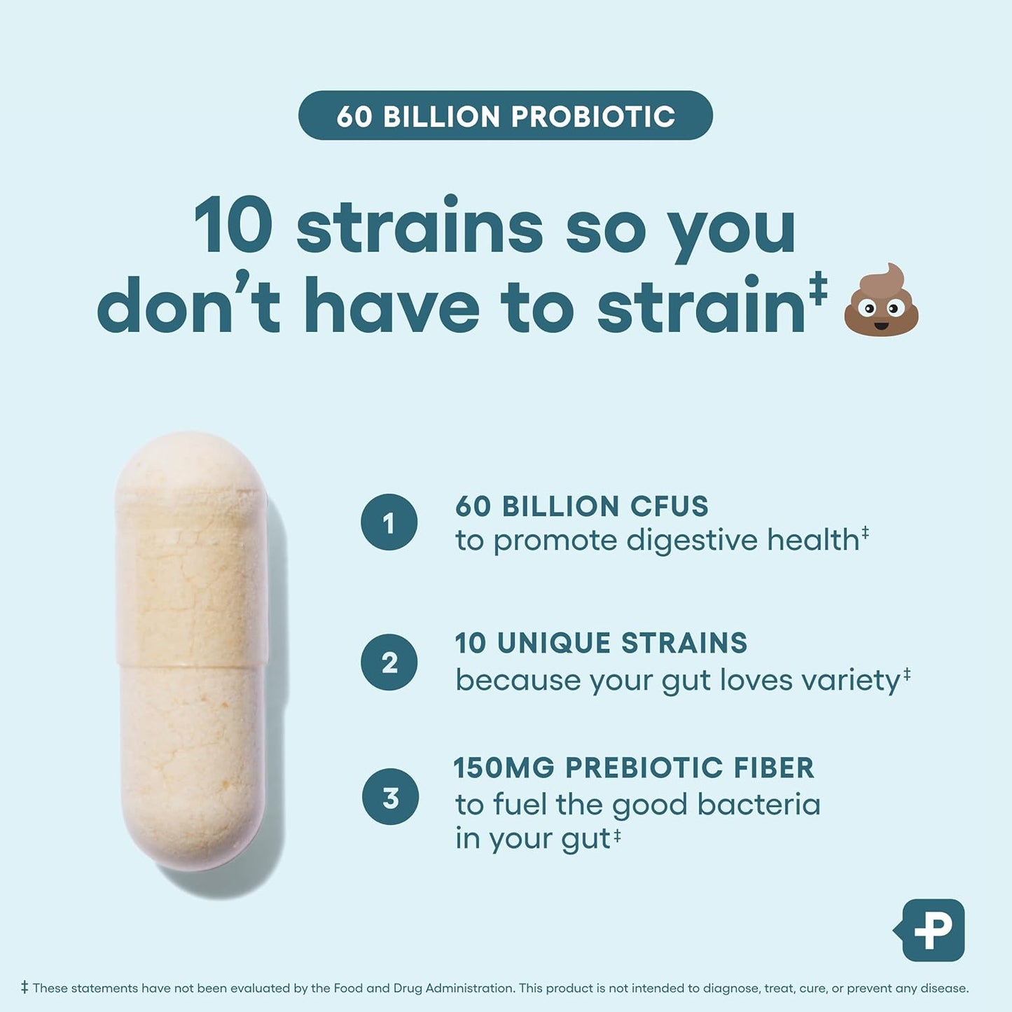 Physician's Choice Probiotics 60 Billion CFU - 10 Strains + Organic Prebiotics - Immune, Digestive & Gut Health - Supports Constipation, Diarrhea, Gas & Bloating