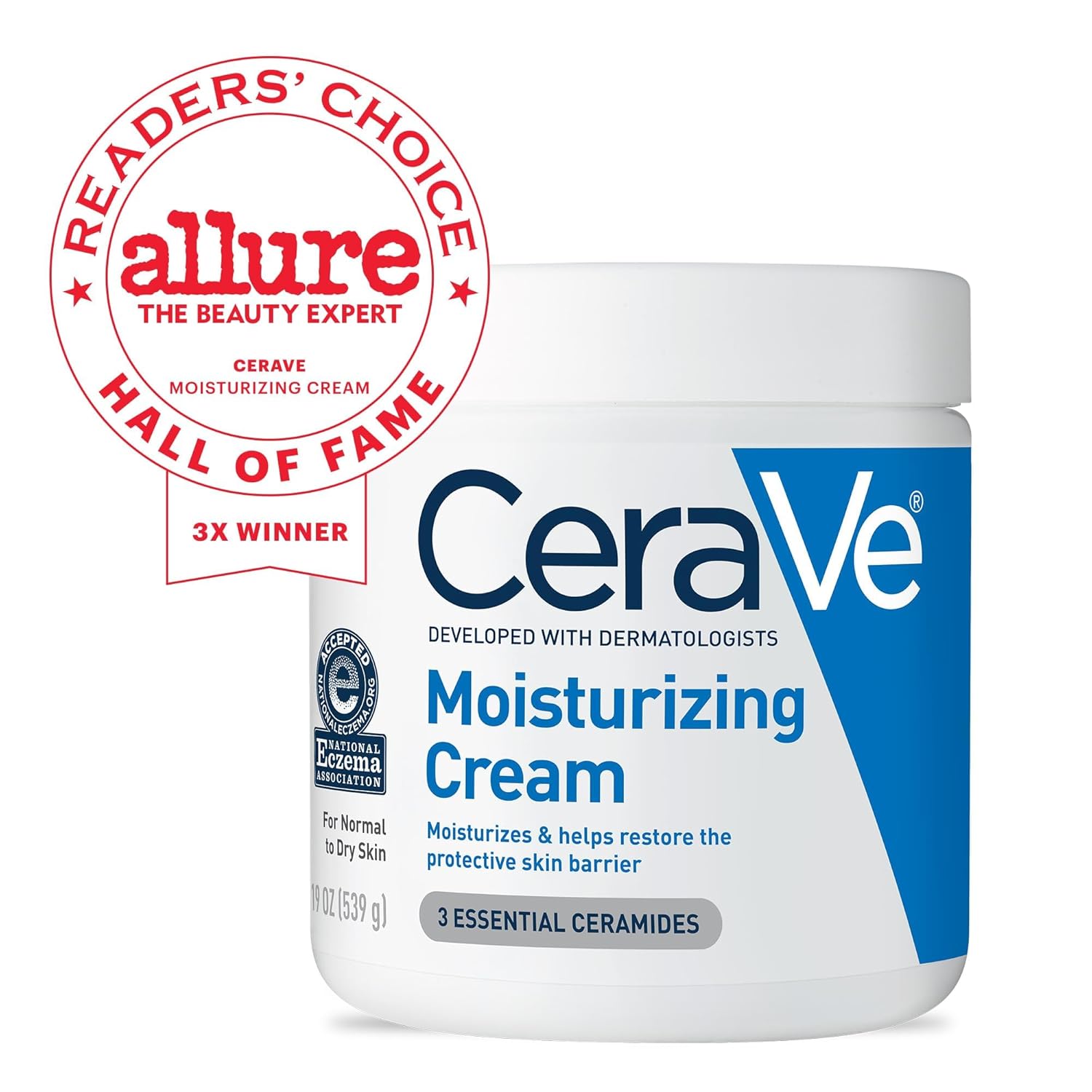 CeraVe Moisturizing Cream, Body & Face Moisturizer for Dry Skin with Hyaluronic Acid and Ceramides, Daily Moisturizer, Oil-Free, Fragrance Free, Non-Comedogenic