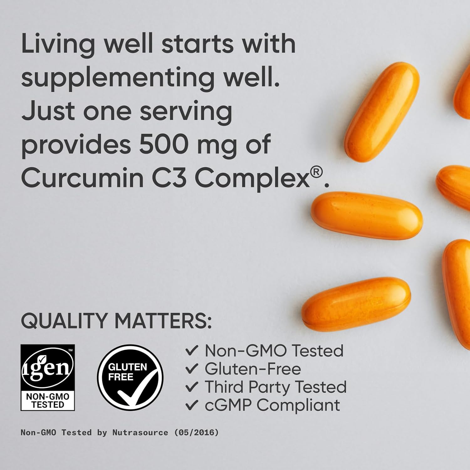 Sports Research Turmeric Curcumin C3 Complex - Bioperine Black Pepper Extract & Organic Coconut Oil, Standardized 95% Curcuminoids - Non-GMO Verified & Gluten Free
