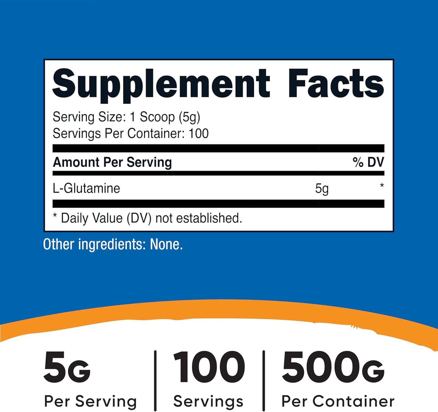 Nutricost L-Glutamine Powder - Unflavored - Gluten Free & Non-GMO - 100 Servings