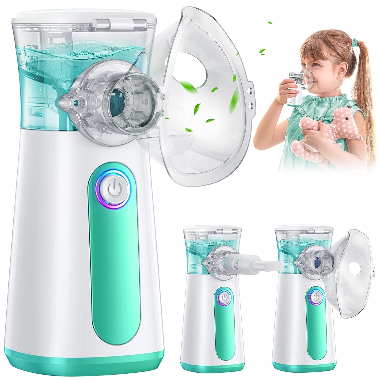 Mayluck Misty Nebulizer Machine for Adults & Kids, Portable Mesh Nebulizer for Breathing Problems with 3 Masks