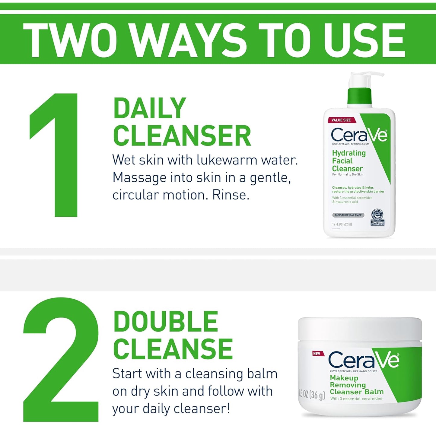CeraVe Hydrating Facial Moisturizing Face Wash for Dry Skin, Hyaluronic Acid + Ceramides + Glycerin, National Eczema Association Certified