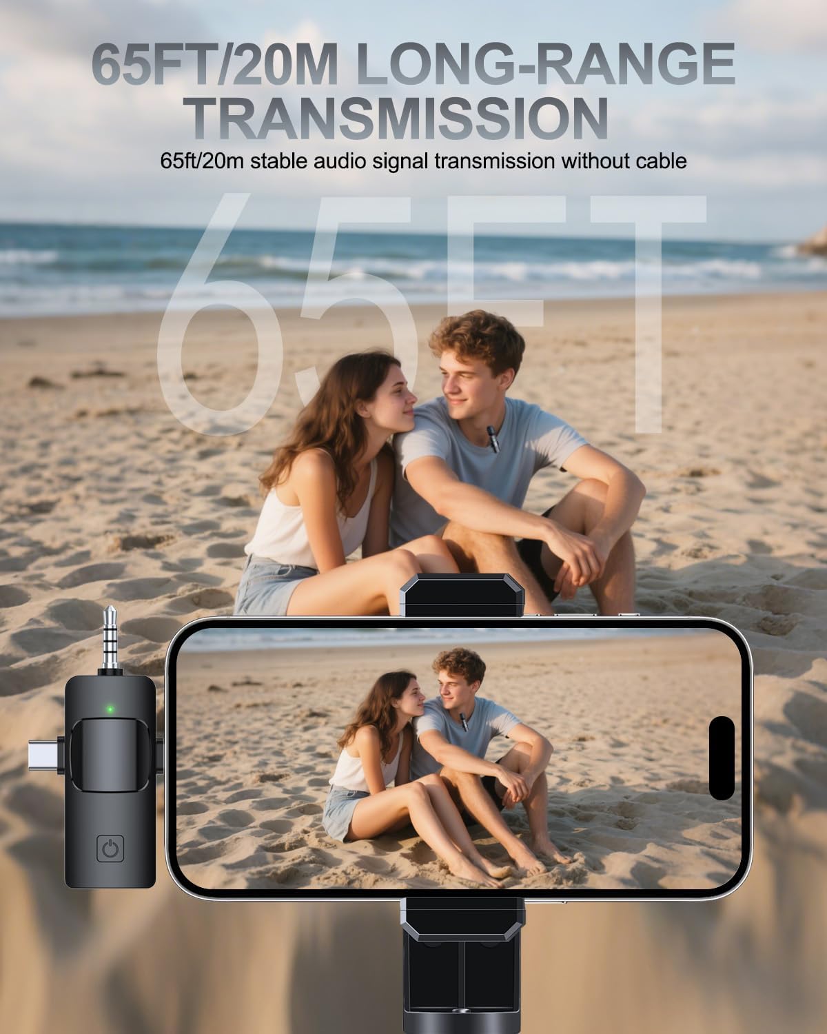 PQRQP 3 in 1 Professional Wireless Lavalier Microphone for iPhone & Android - Crystal Clear Sound Quality for Recording - Content Creation
